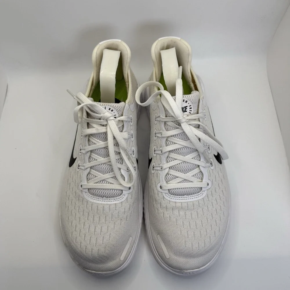 Nike Free‎ RN 2018 Shoes Men's Size 7.5 White Black Running Athletic 942836-100